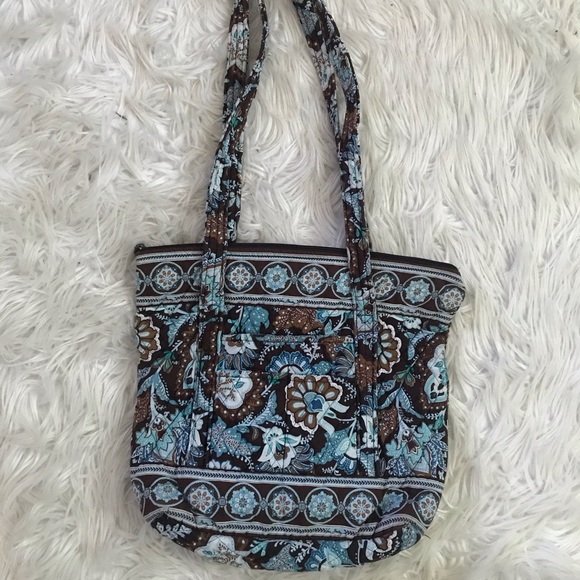 Vera Bradley Handbags - Vera Bradley Blue & Brown Paisley Print Bag